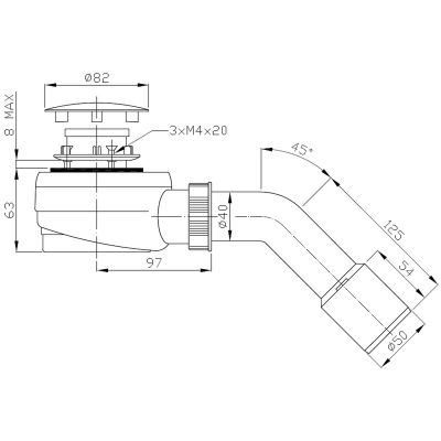 Syfon do brodzika 08003000 Oltens Pite Turbo