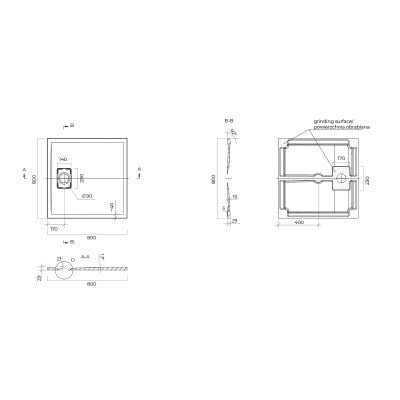 Brodzik kwadratowy 80x80 cm biały 17100000 Oltens Bergytan