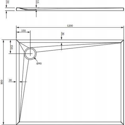 Brodzik prostokątny 120x80 cm biały STONE80120BM Omnires Stone
