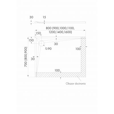 Brodzik prostokątny 120x80 cm biały 3SPL1P80120BST Schedline Libra