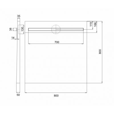 Odpływ prysznicowy 80 cm 10101OLPL Schedpol Slim Lux