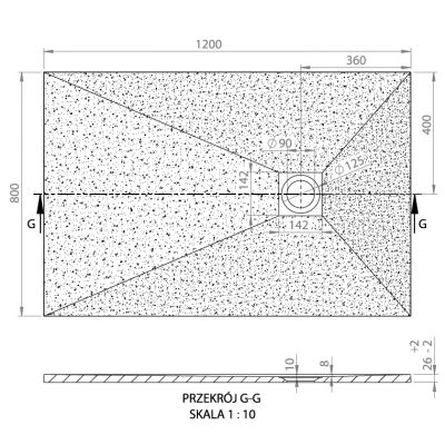Brodzik prostokątny 120x80 cm 120080000210000 Vayer Kronos