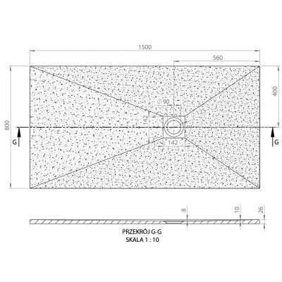 Brodzik prostokątny 150x80 cm 150080000210000 Vayer Kronos