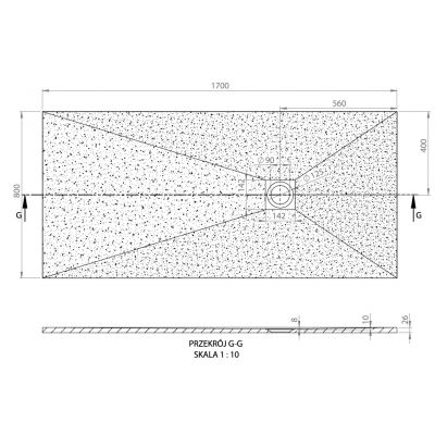 Brodzik prostokątny 170x80 cm 170080000210000 Vayer Kronos