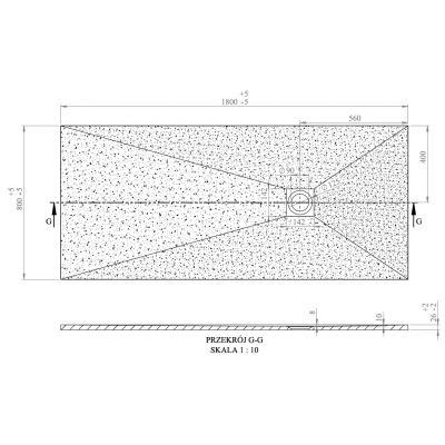 Brodzik prostokątny 180x80 cm 180080000210000 Vayer Kronos