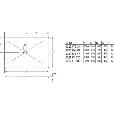 Brodzik prostokątny 110x90 cm biały 6230M401 Villeroy & Boch Subway Infinity