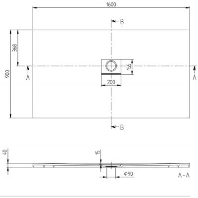 Brodzik prostokątny 160x90 cm biały UDQ1690SQI2VRW Villeroy & Boch Squaro Infinity