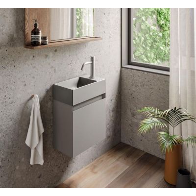 Umywalka 40x23 cm prostokątna ścienna-meblowa-nablatowa szary/kamień 0220410023 Catalano Verso