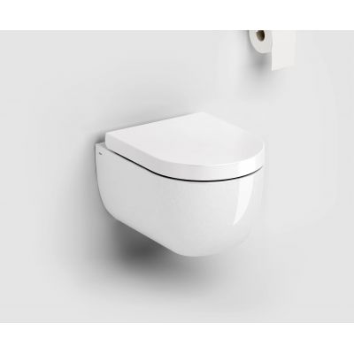 Miska WC z deską wolnoopadającą wisząca bez kołnierza biały połysk CL0401080 Clou Hammock