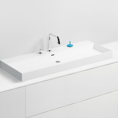 Umywalka 110x42 cm prostokątna ścienna-nablatowa biała CL0201438 Clou New Wash Me