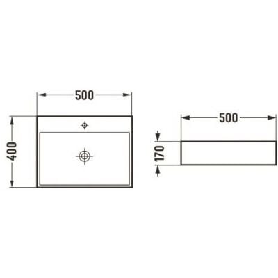 Umywalka 50x40 cm prostokątna meblowa biała UNRITAGW50 Comad Rita