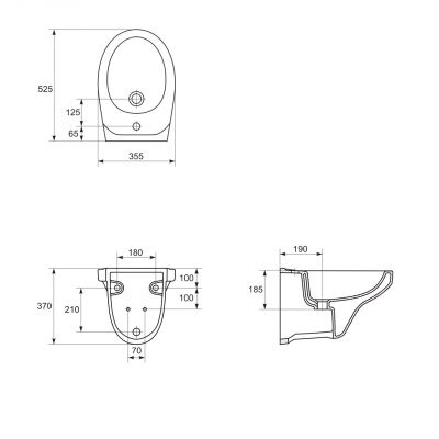 Bidet wiszący biały K110018 Mito Delfi