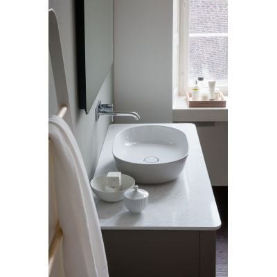 Umywalka 60x40 cm owalna nablatowa biała 03796000001 Duravit Luv