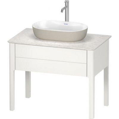 Umywalka 60x40 cm owalna nablatowa biała-szary/kamień 0379602300 Duravit Luv