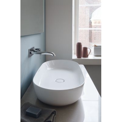 Umywalka 80x40 cm owalna nablatowa biała 0379800000 Duravit Luv