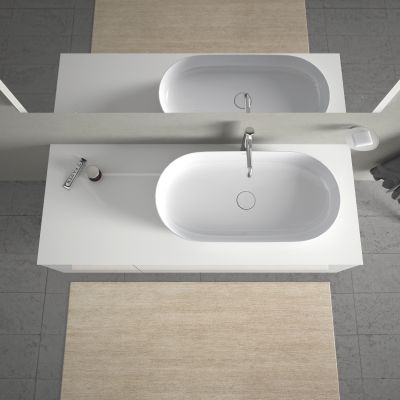 Umywalka 80x40 cm owalna nablatowa biała 0379800000 Duravit Luv