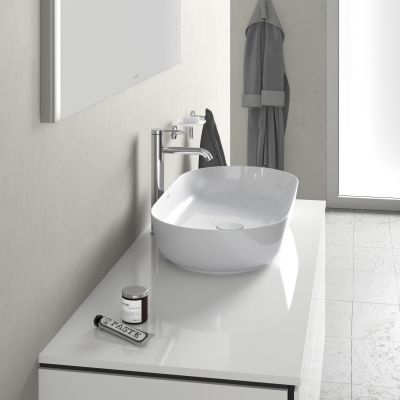 Umywalka 80x40 cm owalna nablatowa biała 0379800000 Duravit Luv