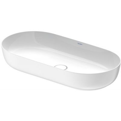 Umywalka 80x40 cm owalna nablatowa biała 03798026001 Duravit Luv