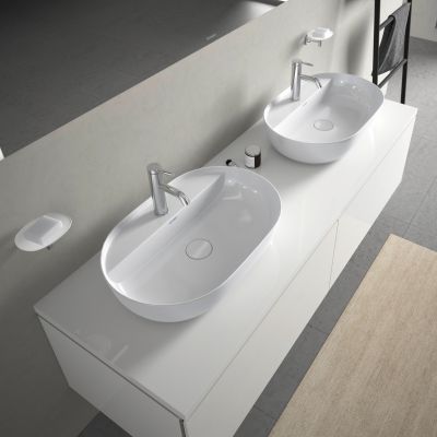 Umywalka 60x40 cm owalna nablatowa biała 0380600000 Duravit Luv