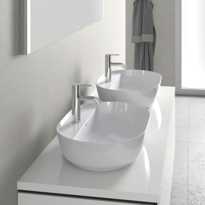 Umywalka 60x40 cm owalna nablatowa biała 0380600000 Duravit Luv