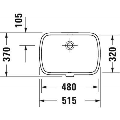 Umywalka 48x32 cm prostokątna podblatowa biała 0398480028 Duravit Qatego
