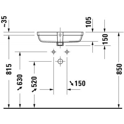 Umywalka 48x32 cm prostokątna podblatowa biała 0398480028 Duravit Qatego