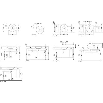 Umywalka 53x53 cm okrągła nablatowa biała 0408530000 Duravit Starck 1