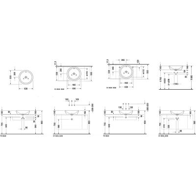 Umywalka 53x53 cm okrągła nablatowa biała 0447530000 Duravit Starck 1