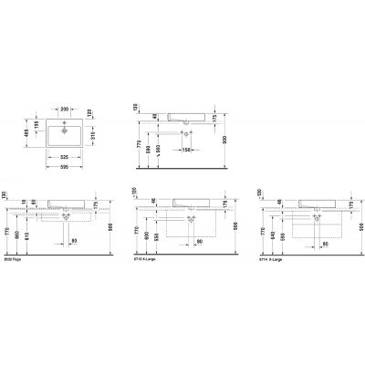 Umywalka 59.5x46.5 cm prostokątna nablatowa biała 0452600000 Duravit Vero