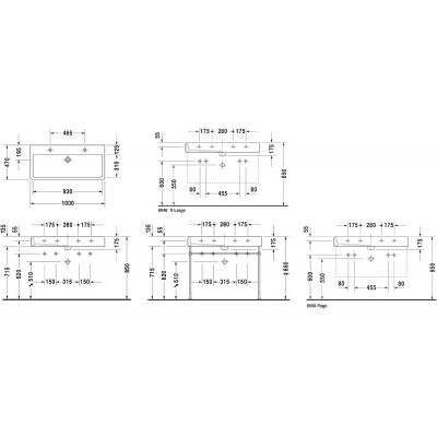 Umywalka 100x47 cm prostokątna meblowa biała 04541000241 Duravit Vero
