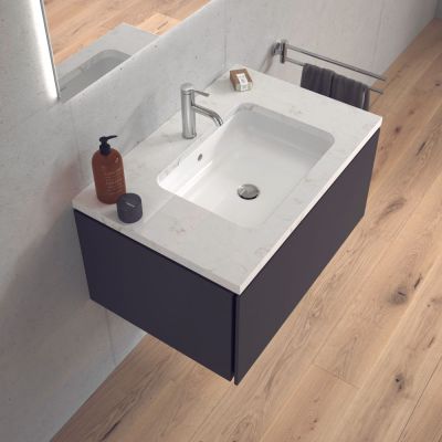 Umywalka 48x34.5 cm prostokątna podblatowa biała 04574800001 Duravit Happy D.2
