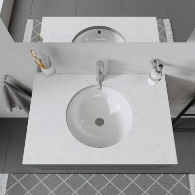 Umywalka 40x40 cm okrągła podblatowa biała 0468400000 Duravit Architec