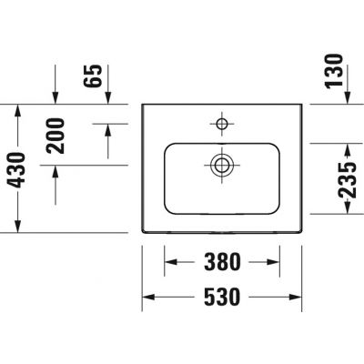 Umywalka 53x43 cm prostokątna meblowa biała 2336530000 Duravit ME by Starck