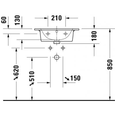 Umywalka 53x43 cm prostokątna meblowa biała 2336530000 Duravit ME by Starck
