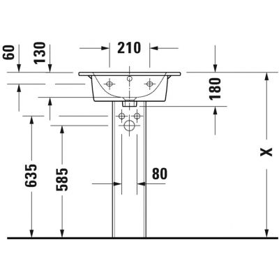 Umywalka 53x43 cm prostokątna meblowa biała 2336530000 Duravit ME by Starck
