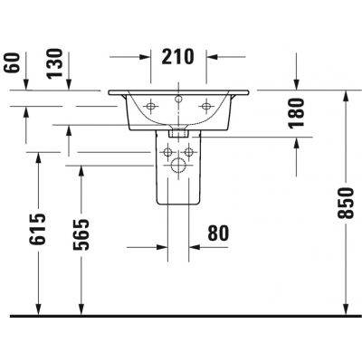 Umywalka 53x43 cm prostokątna meblowa biała 2336530000 Duravit ME by Starck