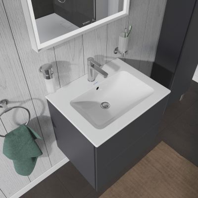 Umywalka 63x49 cm prostokątna ścienna-meblowa biała 23366300001 Duravit ME by Starck