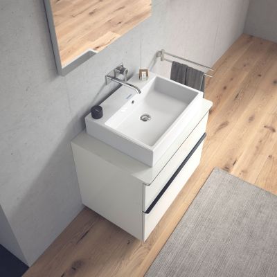 Umywalka 60x47 cm prostokątna ścienna-meblowa biała 2350600028 Duravit Vero Air