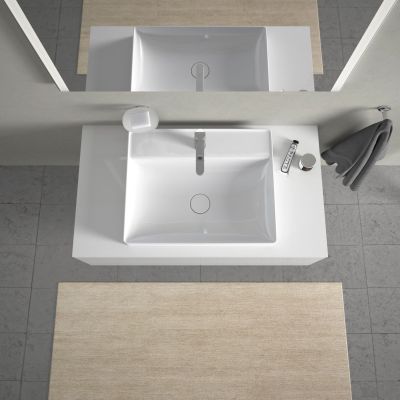 Umywalka 60x47 cm prostokątna nablatowa biała 2354600041 Duravit DuraSquare