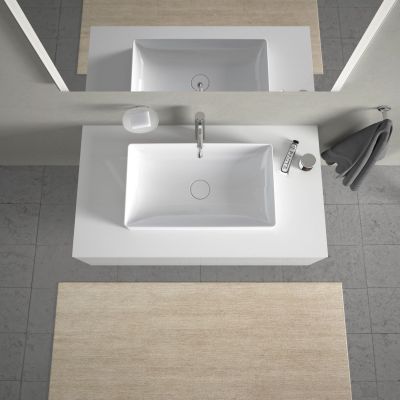 Umywalka 60x34.5 cm prostokątna nablatowa biała 2355600000 Duravit DuraSquare