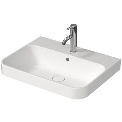 Umywalka 60x46 cm prostokątna nablatowa biała 23606000001 Duravit Happy D.2 Plus
