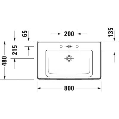 Umywalka 80x48 cm prostokątna meblowa biała 2367800000 Duravit D-Neo