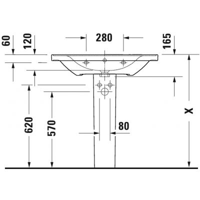 Umywalka 80x48 cm prostokątna meblowa biała 2367800000 Duravit D-Neo