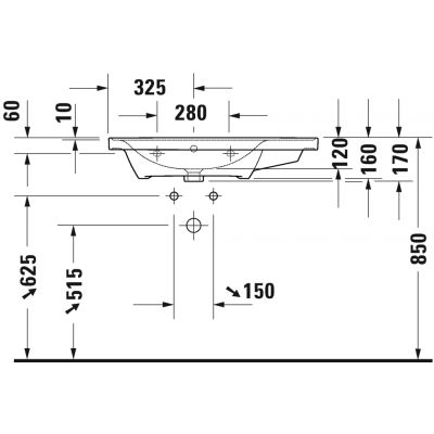 Umywalka 80x48 cm prostokątna meblowa biała 2369800060 Duravit D-Neo