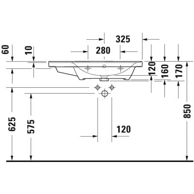 Umywalka 80x48 cm prostokątna meblowa biała 2370800060 Duravit D-Neo