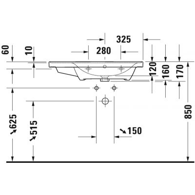 Umywalka 80x48 cm prostokątna meblowa biała 2370800060 Duravit D-Neo