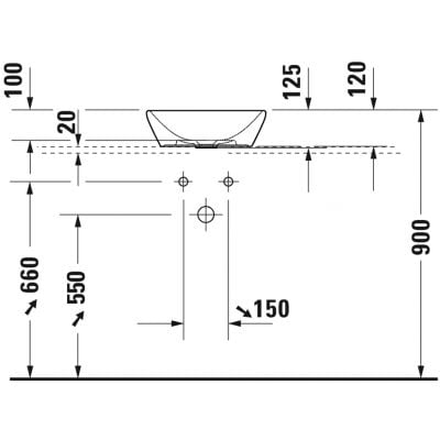 Umywalka 40x40 cm okrągła nablatowa biała 2371400070 Duravit D-Neo