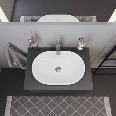 Umywalka 60x40 cm owalna nablatowa biała 2372600070 Duravit D-Neo