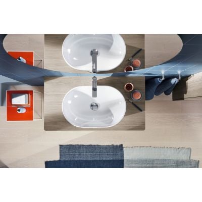 Umywalka 60x40 cm owalna nablatowa biała 2372600070 Duravit D-Neo