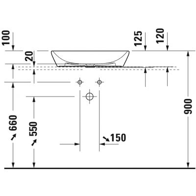 Umywalka 60x40 cm owalna nablatowa biała 2372600070 Duravit D-Neo